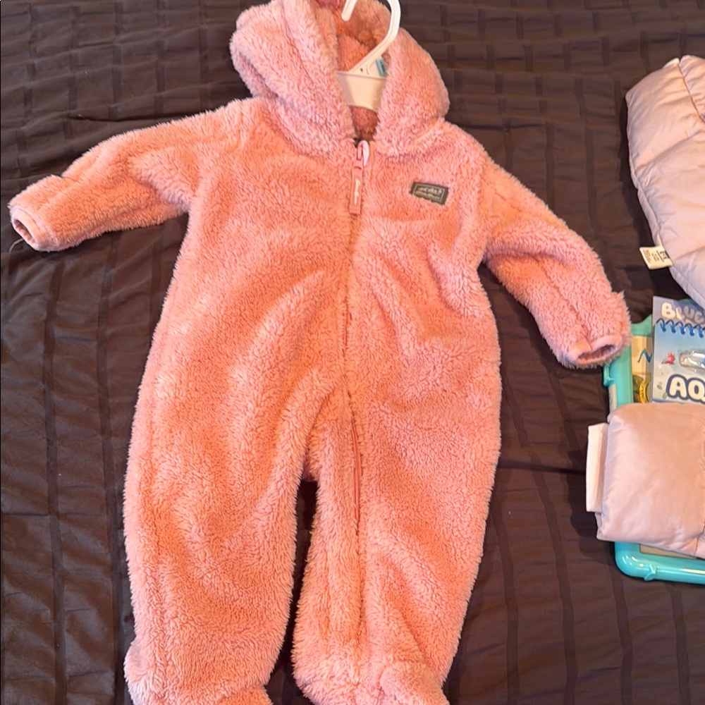 Eddie Bauer Cozy Pink Fleece Footie One Piece